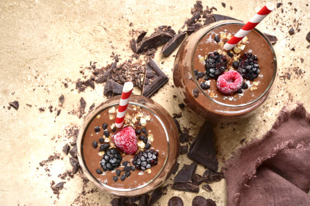 istock Two portion of chocolate banana smoothie 904701772