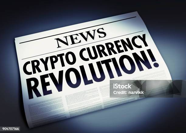 Zeitung Mit Krypto Währung Revolution Schlagzeile Stockfoto und mehr Bilder von Medienwelt - Medienwelt, Kryptowährung, Schlagzeile