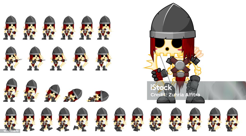 Animated Skeleton Sprites Stock Illustration - Download Image Now - Monster  - Fictional Character, Characters, Cartoon - iStock