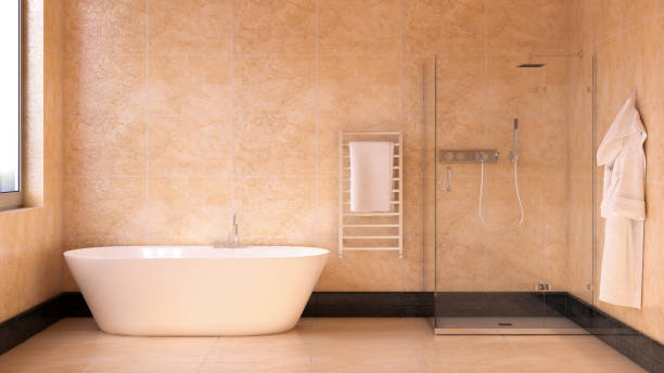 istock Master bathroom in new luxury home 904753410