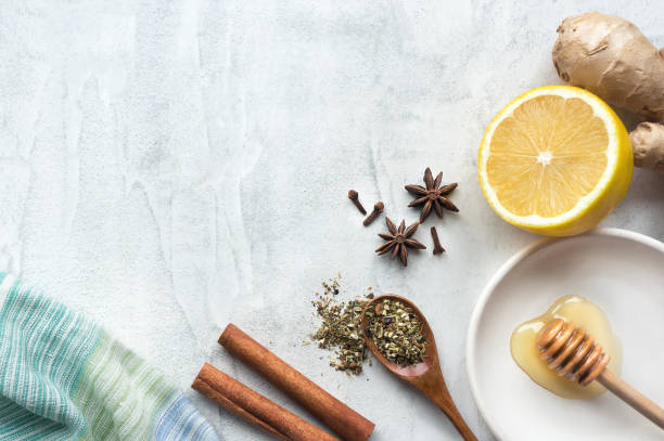 istock Natural Remedies for Cold, Flu, and Illness. Top view. 904776324