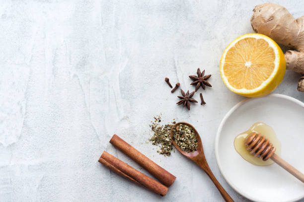 istock Natural Remedies for cold and flu. Top view. 904776452