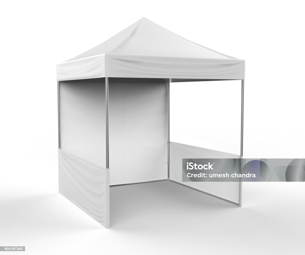 Promotional Advertising Outdoor Event Trade Show Canopy Tent Mobile Marquee. Mock Up, Template. 3d render Illustration Isolated On White Background. Ready For Your Design. Product Advertising. Promotional Advertising Outdoor Event Trade Show Canopy Tent Mobile Marquee. Mock Up, Template. 3d render Illustration Isolated On White Background. Ready For Your Design. Tent Stock Photo