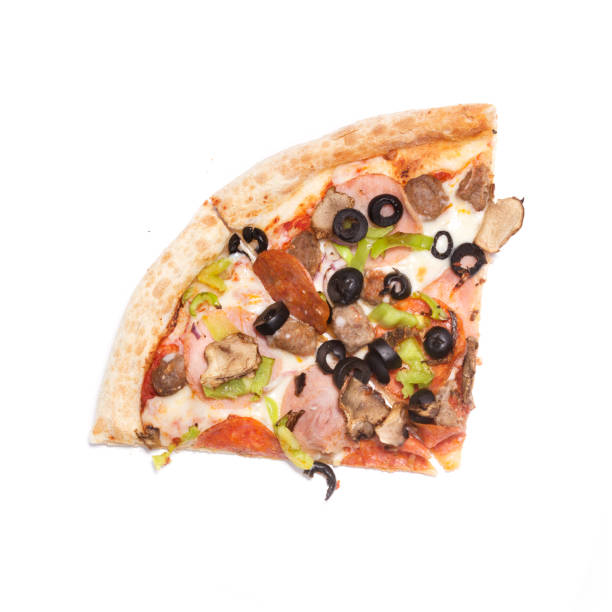 istock Two pieces of pizza on white background 904790164