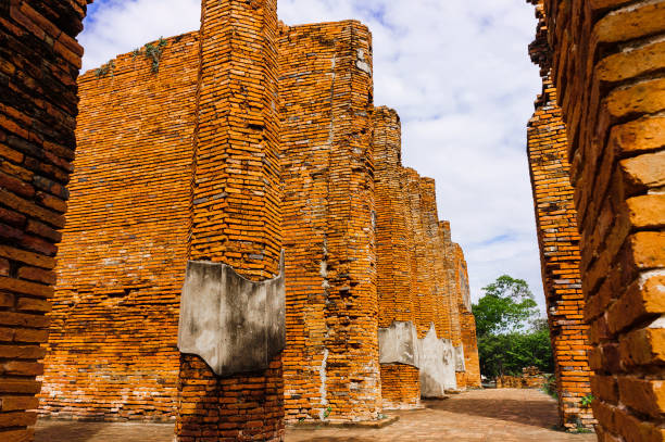 istock Ancient brick wall are Ayutthaya, Thailand. 904794936