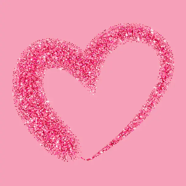 Vector illustration of Glitter heart for Valentines Day