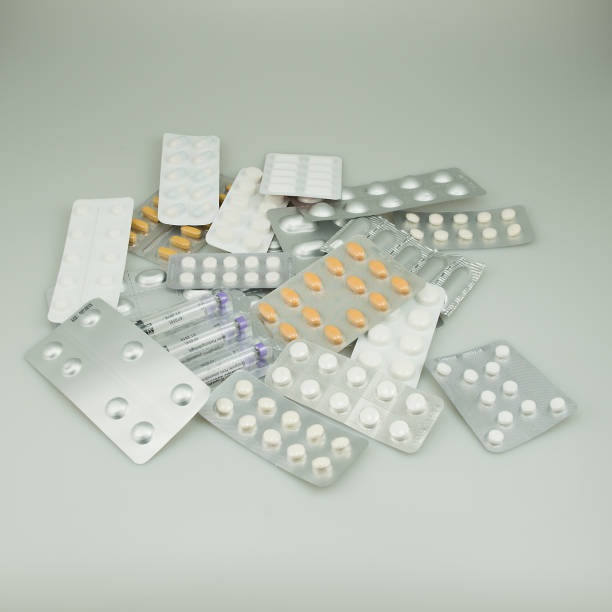 istock Colorful medications with insulin and suppositories on a light background 904801032