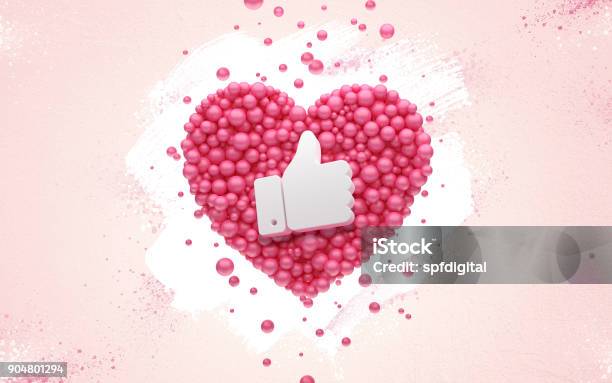 Followers Thank You Pink Heart And Red Balloons Ball 3d Illustration For Social Network Friends Followers Web User Thank You Celebrate Of Subscribers Or Followers And Likes Stock Photo - Download Image Now