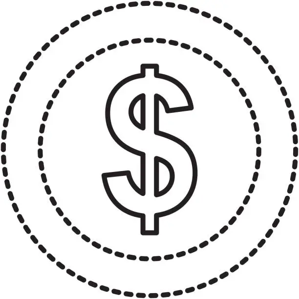 Vector illustration of dollar coin money cash icon