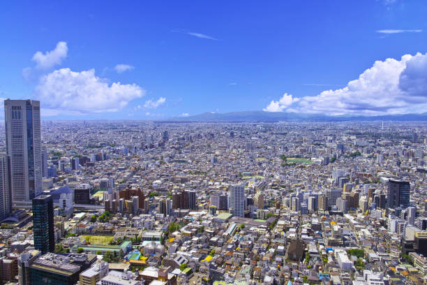 Scenery on the western side of Tokyo Scenery on the western side of Tokyo seen from Tokyo Metropolitan Government Office setagaya ward stock pictures, royalty-free photos & images