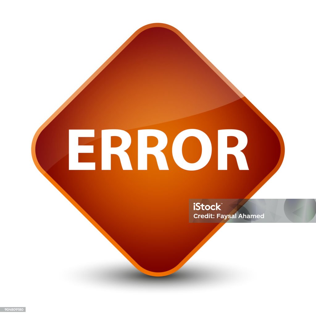 Error Elegant Brown Diamond Button Stock Illustration - Download Image ...