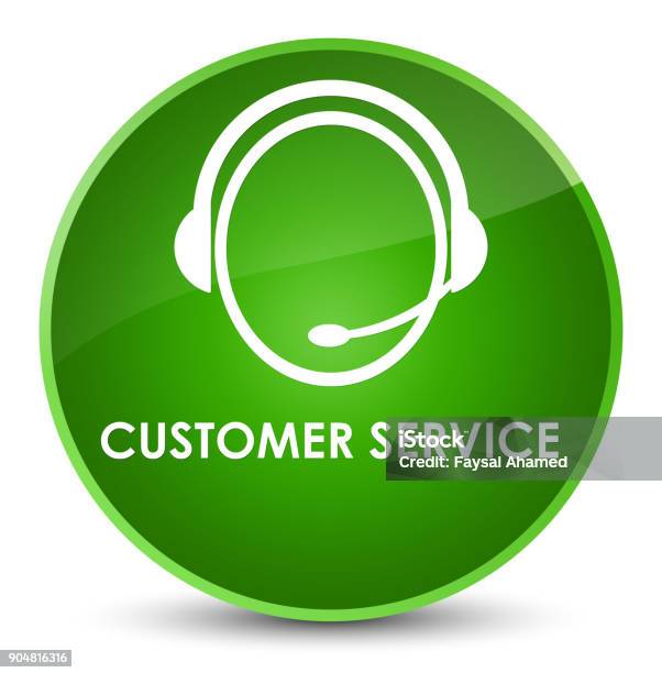 Customer Service Point Cutton Image Customer Service Elegant Green Round Button Stock Illustration ...