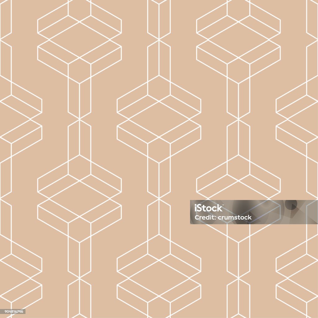 Geometric Pattern Pattern Beige Beige And White Geometric Ornament Seamless Pattern Stock Illustration ...