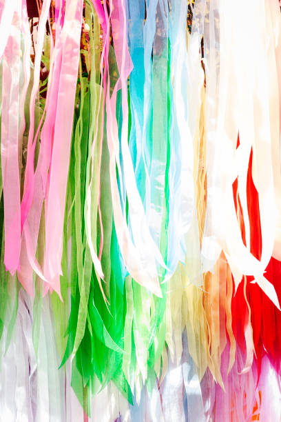 istock strips of silk fabric of various colors 904817542