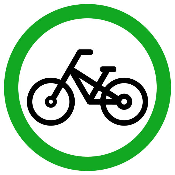 illustrations, cliparts, dessins animés et icônes de signe de vélo zone dans le cercle vert. icône de vecteur - bmx flatland