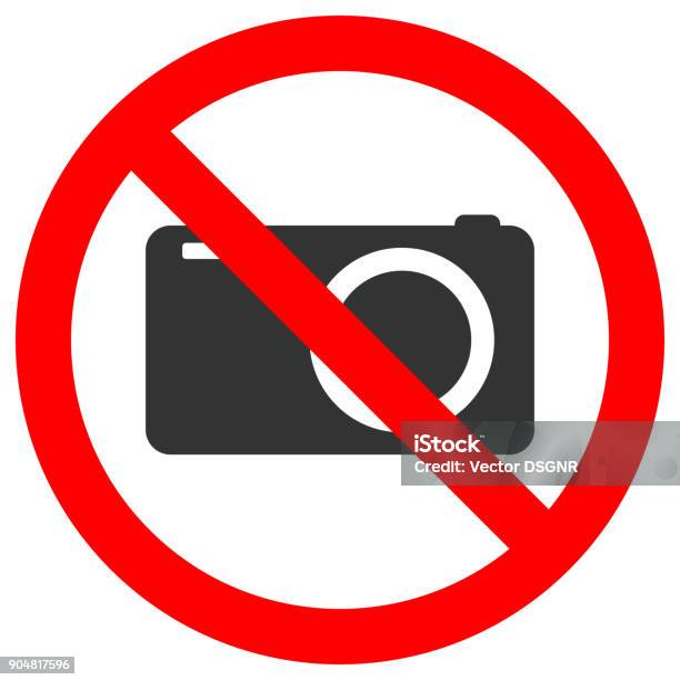 No Cameras Allowed Sign Vector Icon Stock Illustration - Download Image Now - No Photographs Sign, Vector, Accessibility for Persons with Disabilities