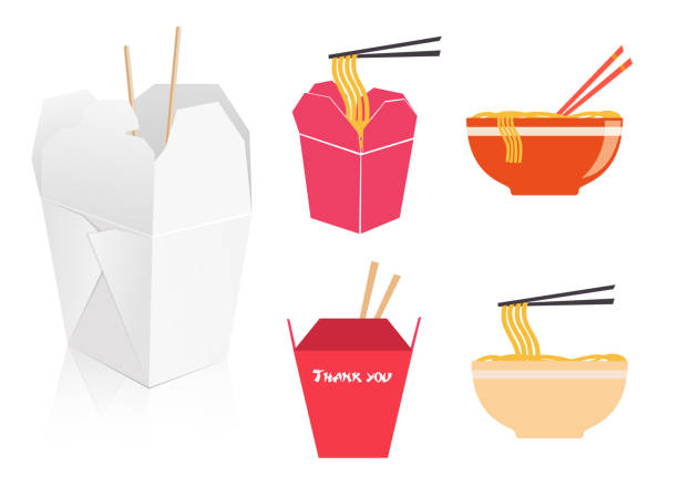 Chinese food Chinese food chinese takeout stock illustrations