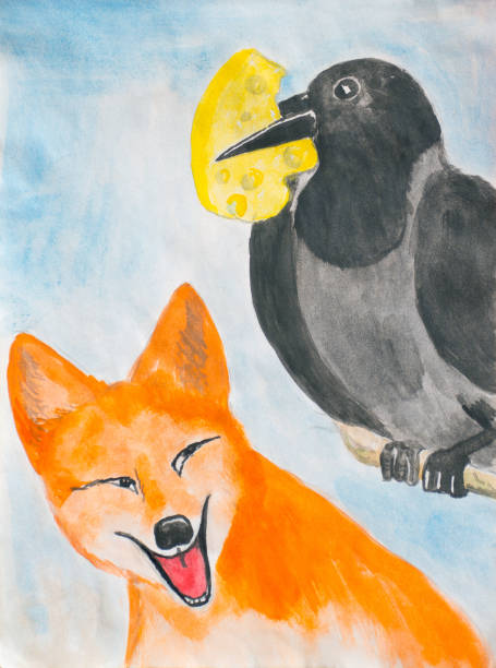 istock The crow and the fox. Illustration to the fable. 904826486