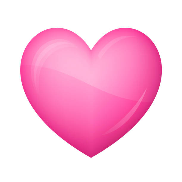 ilustraciones, imágenes clip art, dibujos animados e iconos de stock de corazón de color rosa brillante icono de fondo blanco - heart shape valentines day vibrant color bright