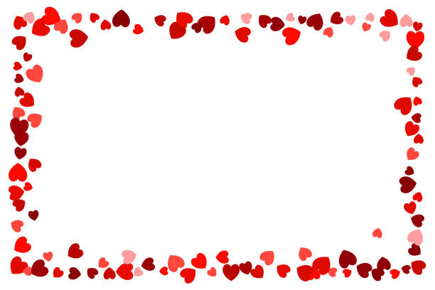 serce dostrzeżone pustą czerwoną ramką do wykorzystania jako element projektu - love romance heart suit symbol stock illustrations