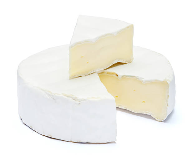 istock Round brie or camambert cheese on a white background 904840668