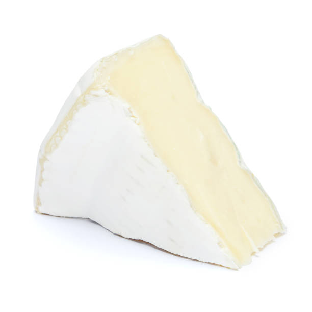 istock Piece of brie or camambert cheese on a white background 904840806