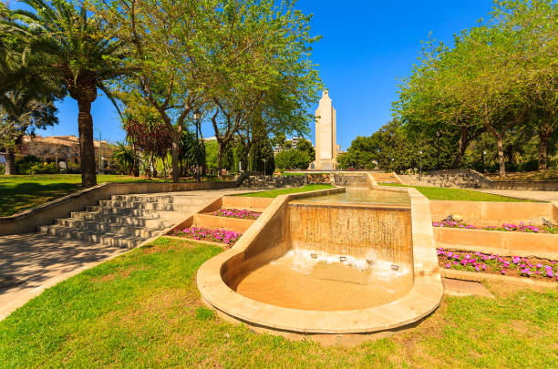 istock Green park in Palma de Mallorca town, Spain 904841632