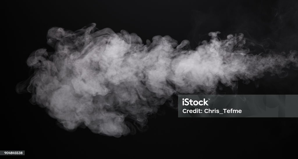 Photo isolated smoke of e-cigarette Cloud of smoke electronic cigarette on black background Smoke - Physical Structure Stock Photo