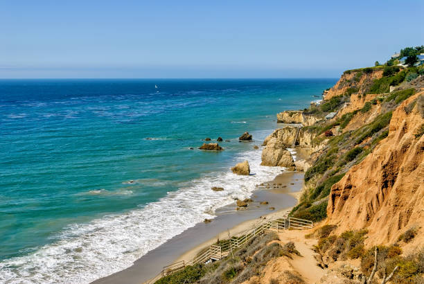 View of El Matador beach in Southern California stock photo
