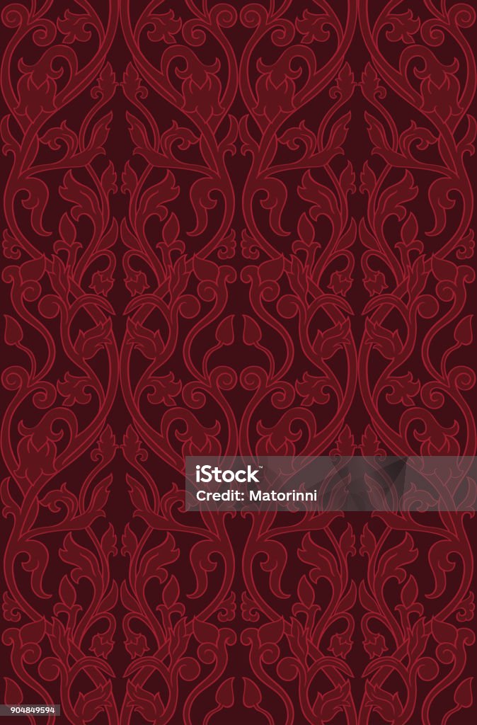 Coloured Pattern Red Red Floral Pattern Stock Illustration - Download Image Now - Red ...