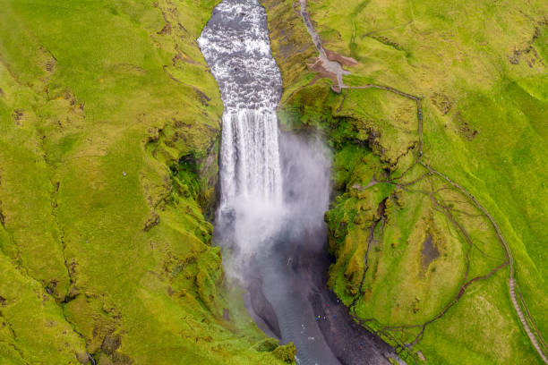 istock Aerial view of waterfall 904852430