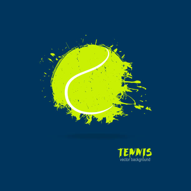 벡터 일러스트 레이 션 테니스 공입니다. 티셔츠 인쇄 디자인입니다. - racket sport 이미지 stock illustrations