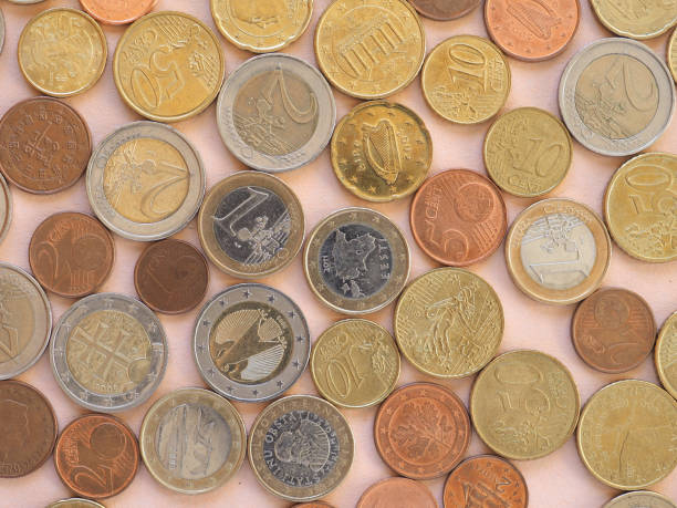 istock Euro coins, European Union background 904857968