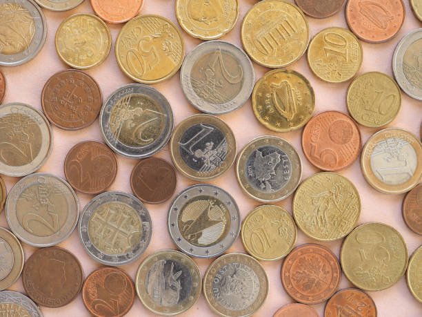 istock Euro coins, European Union background 904860114