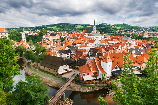 View of old Bohemian city Cesky Krumlov, Czech Republic