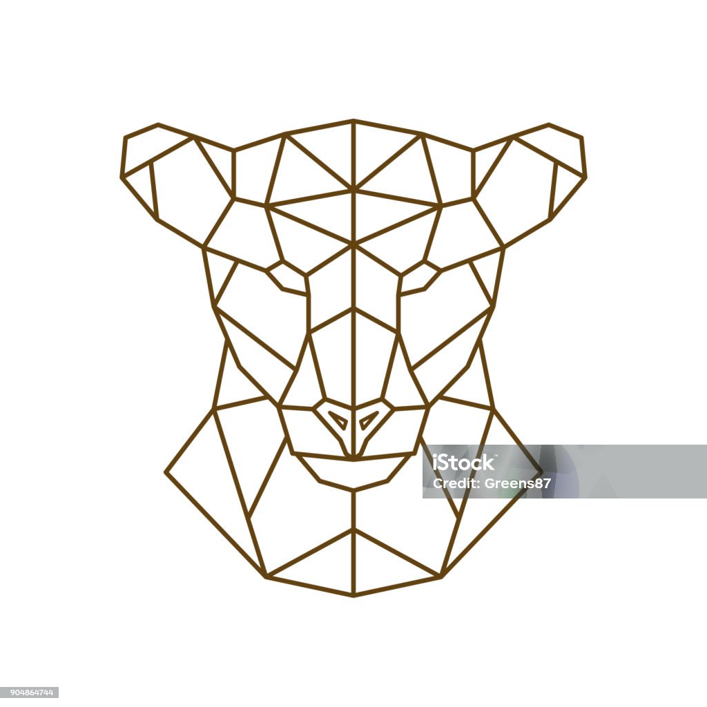 Geometric head of a lioness. Wild animal. Vector illustration. Abstract stock vector