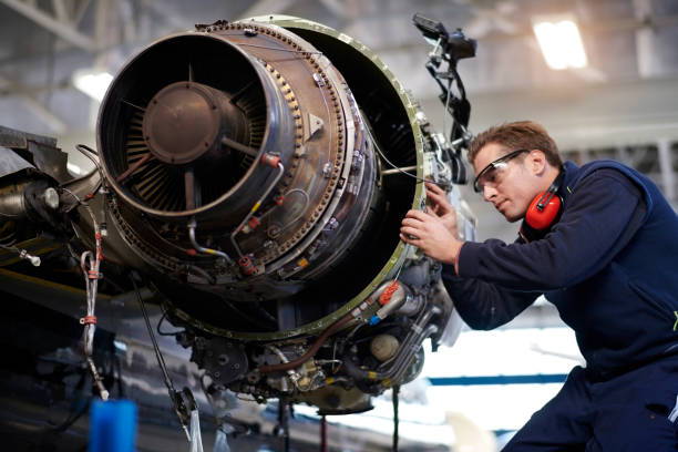 istock Aircraft mechanic in the hangar 904868686