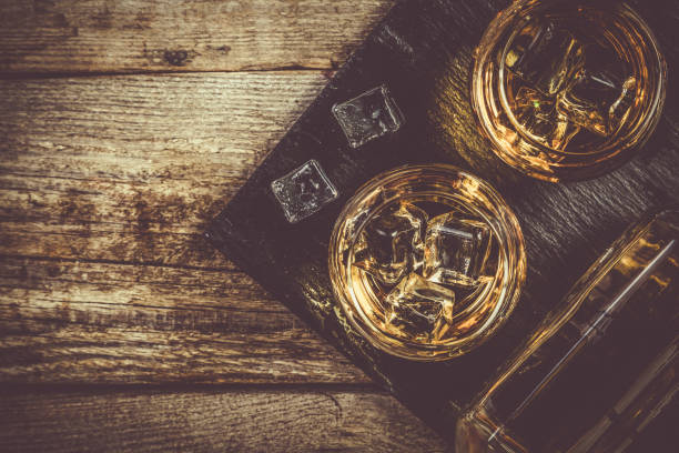 istock Whiskey with ice in glasses 904872560