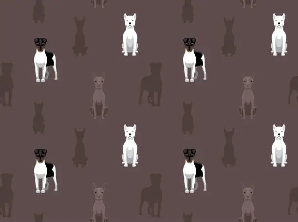 Vector illustration of Latin Dog Dogo Argentino Seamless Wallpaper