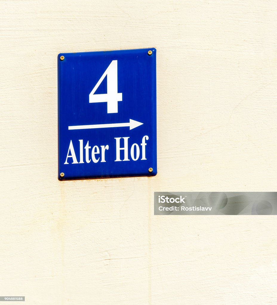 Street sign of Alter Hof  in Munich city, Germany Street sign of Alter Hof in Munich city, Bavaria, Germany Airplane Stock Photo