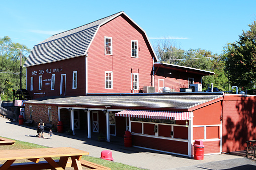 Rochester, Michigan-December 26, 2017:  Yates Cider Mill is a Michigan landmark and registered historic site.  The Yates family has been making cider since 1876.