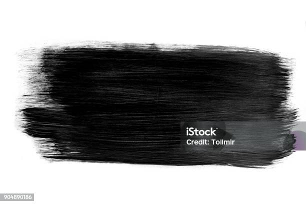 Dark Color Paint With Brush Stroke Stock Photo - Download Image Now - Paintbrush, Dirty, Paint