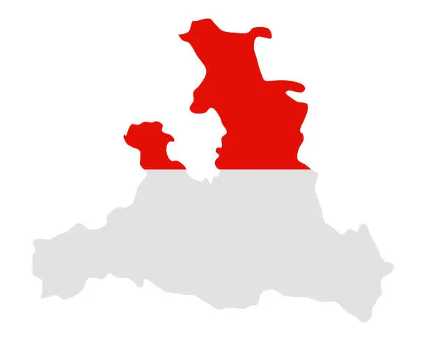 Vector illustration of Map and flag of Salzburg