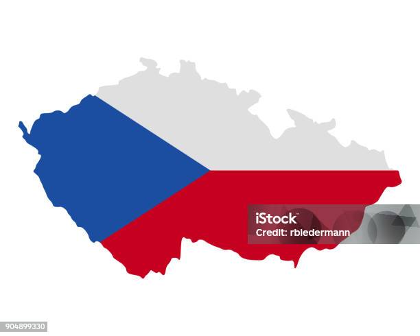 Map And Flag Of Czech Republic Stock Illustration - Download Image Now - Czech Republic, Flag, Map