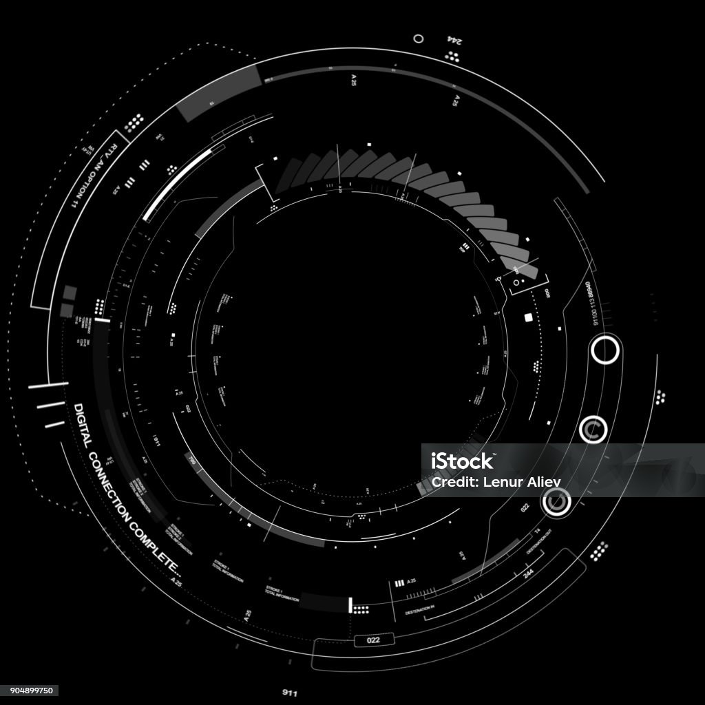 Hud Circle Count Display Head-up display - Vehicle Part Stock Photo