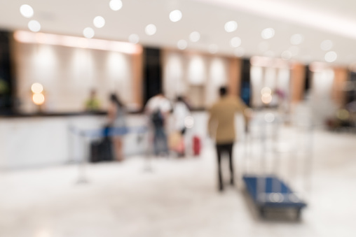 Abstract Blurred background of modern hotel lobby