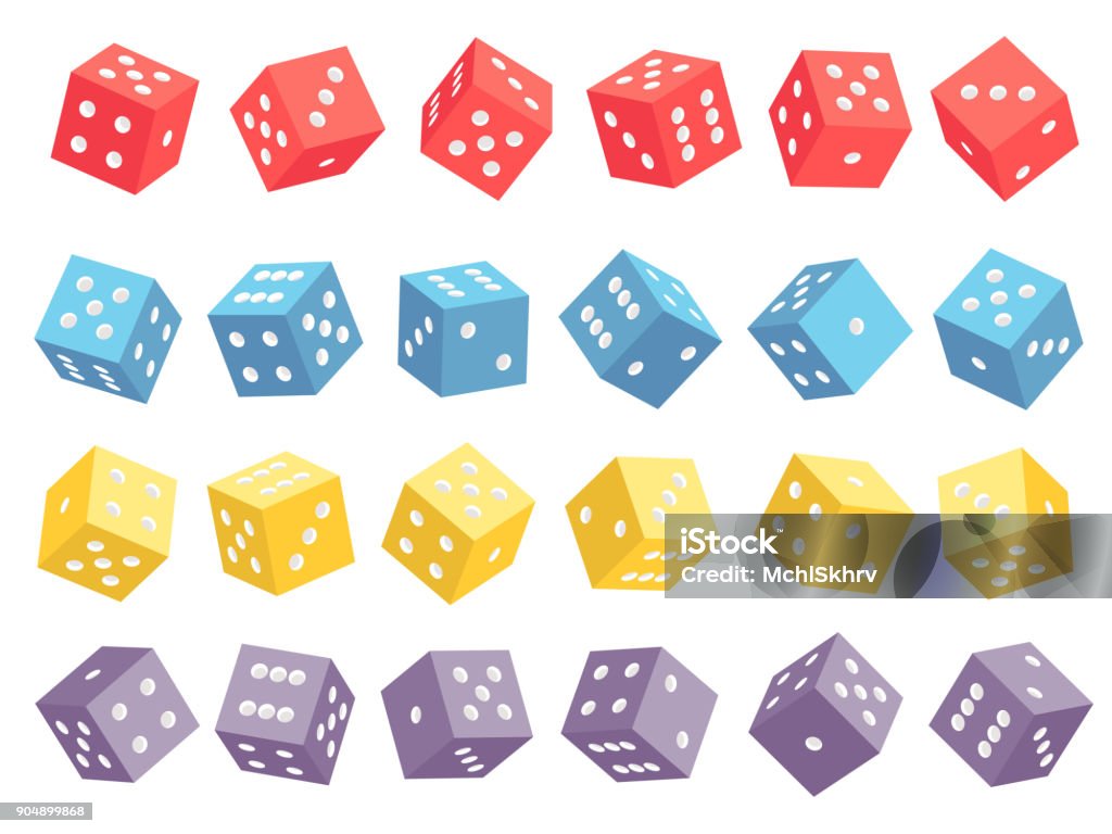Random Dice Image Random 3d Dice Isolated On White Stock Illustration - Download Image ...