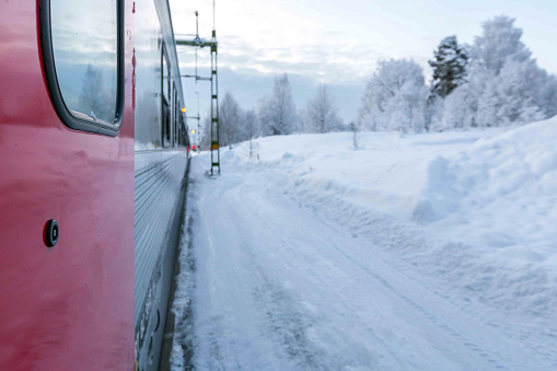 Winter Train in Kiruna Sweden