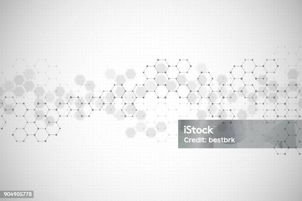 Sfondo Esagonale Astratto Concetto Medico Scientifico O Tecnologico Grafica Poligonale Geometrica Illustrazione Vettoriale - Immagini vettoriali stock e altre immagini di Sfondo astratto