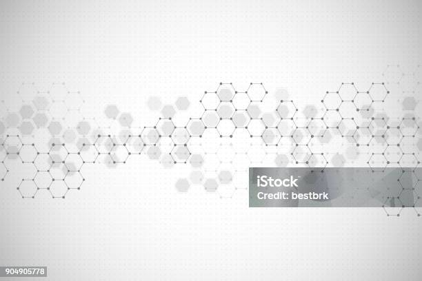 Abstract Hexagonal Background Medical Scientific Or Technological Concept Geometric Polygonal Graphics Vector Illustration Stock Illustration - Download Image Now